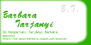 barbara tarjanyi business card